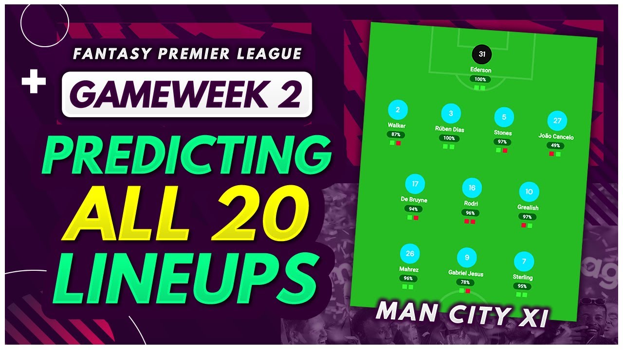 FPL GW2 PREDICTING ALL 20 STARTING LINEUPS | Team News and Injuries | Fantasy Premier League 2021/22