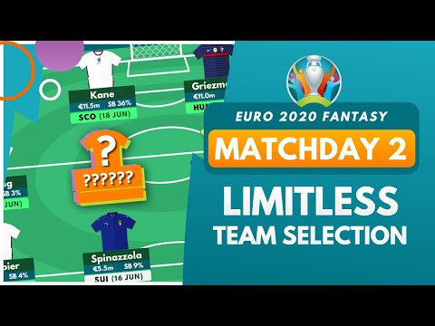 EURO 2020 Fantasy | MY MATCHDAY 2 LIMITLESS TEAM! | My Squad Draft and Strategy for Match Day 2
