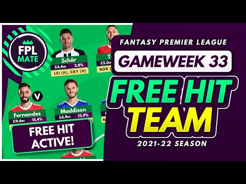 FPL GAMEWEEK 33 MY FREE HIT DRAFT | Best Free Hit Template for GW33 Fantasy Premier League 2021-22