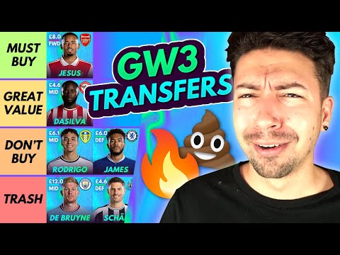 FPL GW3 BEST TRANSFERS! | Transfer Tier List for Gameweek 3 | Fantasy Premier League 2022/23